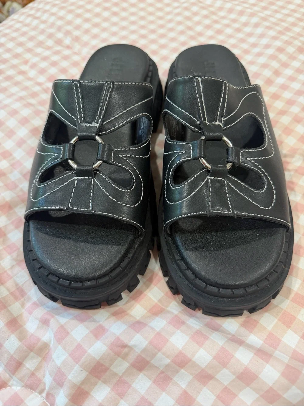 Black platform sandals